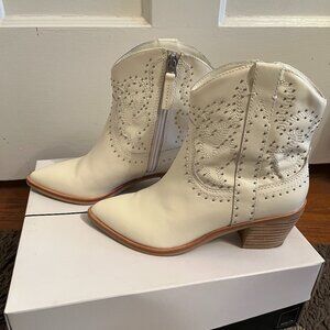 Dolce Vita Solow Stud Off White Leather Boot
